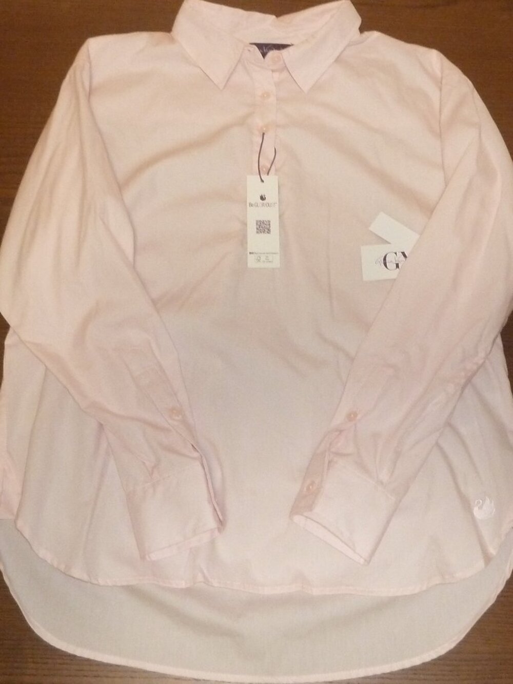 Gloria Vanderbilt Amanda Pullover Shirt Women's 100% Cotton Oversize Pink